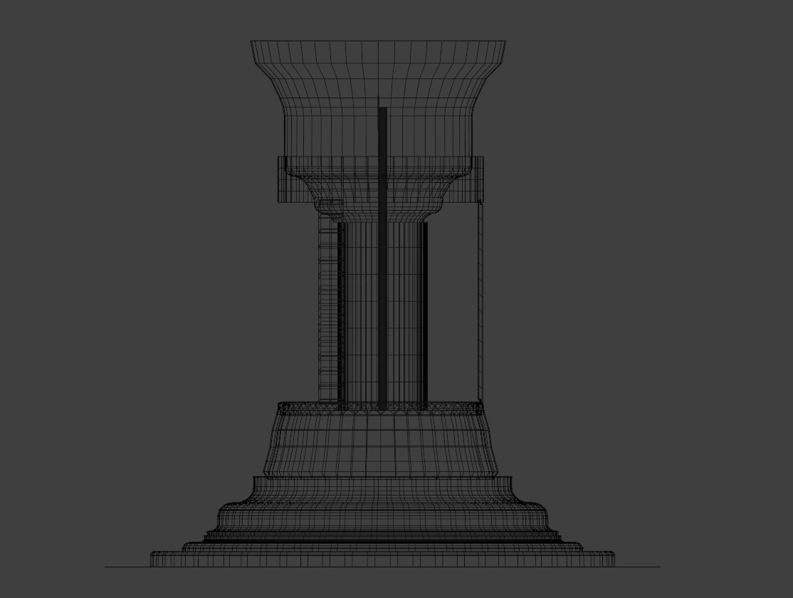 Energiekern – Wireframe-Render der Gesamtszene